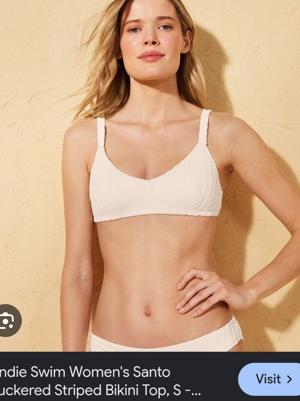 Andie Santo Smocked Bandeau Top - Cream